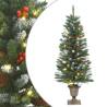 Artificial Christmas Trees - 2 pcs 100 LEDs 120 cm Green & White