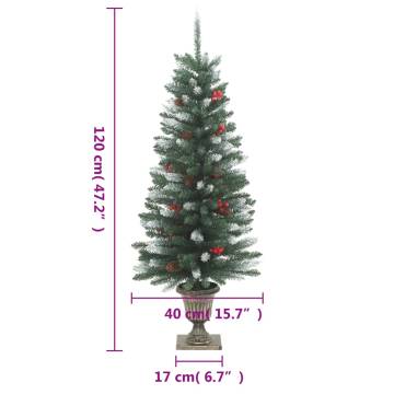 Artificial Christmas Trees - 2 pcs 100 LEDs 120 cm Green & White