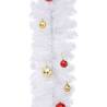 Christmas Garland Decorated with Baubles - 10m White