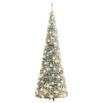 Artificial Christmas Tree Pop-up Flocked Snow 210 cm with 200 LEDs