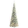 Artificial Christmas Tree Pop-up Flocked Snow 210 cm with 200 LEDs