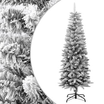 Artificial Slim Christmas Tree with Flocked Snow - 150 cm