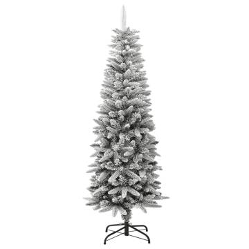 Artificial Slim Christmas Tree with Flocked Snow - 150 cm