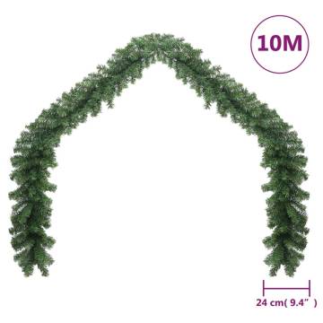 Christmas Garland with LED Lights - 10m Holiday Decor