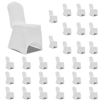 Stretch White Chair Covers - 30 Pcs | HipoMarket