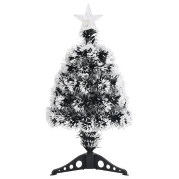 Pre-lit Green & White 64 cm Fibre Optic Christmas Tree