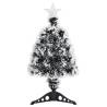 Pre-lit Green & White 64 cm Fibre Optic Christmas Tree