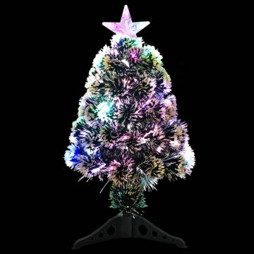 Pre-lit Green & White 64 cm Fibre Optic Christmas Tree