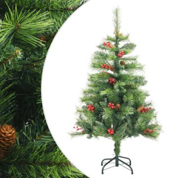 Artificial Hinged Christmas Tree with Cones & Berries - 150cm