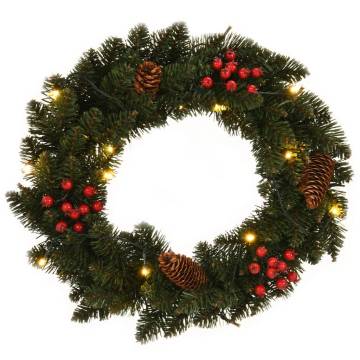 Christmas Wreaths 2 Pcs with Decoration - Green 45 cm