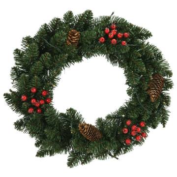 Christmas Wreaths 2 Pcs with Decoration - Green 45 cm