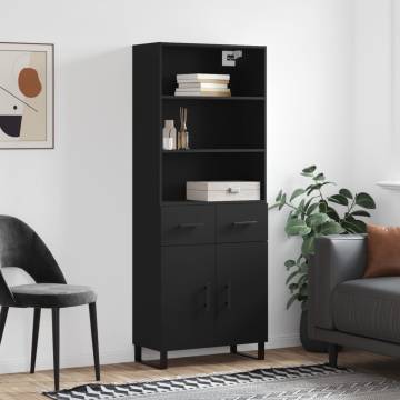 Highboard Black 69.5x34x180 cm - Stylish Storage Solution