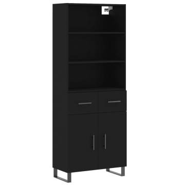 Highboard Black 69.5x34x180 cm - Stylish Storage Solution