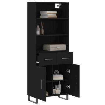 Highboard Black 69.5x34x180 cm - Stylish Storage Solution