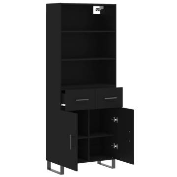 Highboard Black 69.5x34x180 cm - Stylish Storage Solution