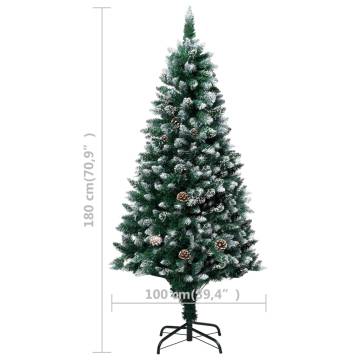 180 cm Artificial Christmas Tree with Pine Cones & Snow - Hipo Market