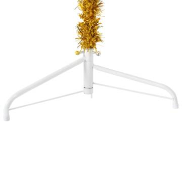 Slim Artificial Half Christmas Tree - Gold 150 cm | Hipo Market