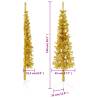 Slim Artificial Half Christmas Tree - Gold 150 cm | Hipo Market