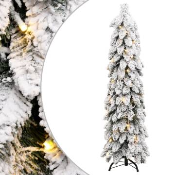 150 cm Pre-lit Christmas Tree with 80 LEDs & Flocked Snow