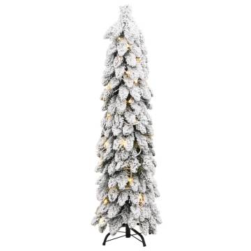 150 cm Pre-lit Christmas Tree with 80 LEDs & Flocked Snow