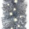 20m Silver Christmas Garland with LED Lights - Hipomarket