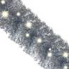 20m Silver Christmas Garland with LED Lights - Hipomarket