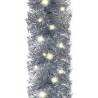 20m Silver Christmas Garland with LED Lights - Hipomarket