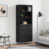  Highboard Black 69.5x34x180 cm Engineered Wood Colour black Quantity in Package 1 Model 3 drawers 