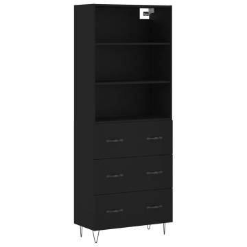 Highboard Black 69.5x34x180 cm Engineered Wood - Stylish Storage