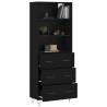 Highboard Black 69.5x34x180 cm Engineered Wood - Stylish Storage