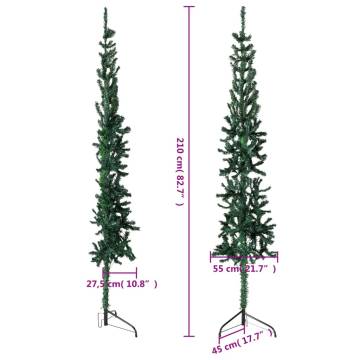 Slim Artificial Half Christmas Tree 210 cm - Space Saver