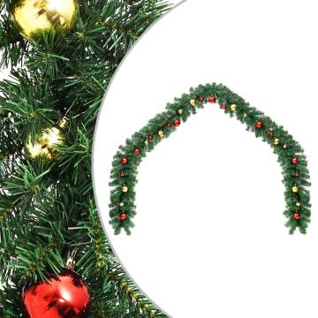 5m Christmas Garland with Baubles - Perfect Holiday Decor