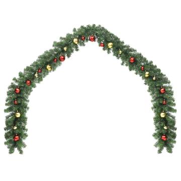 5m Christmas Garland with Baubles - Perfect Holiday Decor