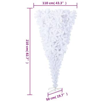 Upside-down Artificial Christmas Tree - White 210 cm