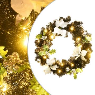 LED Christmas Wreath 60 cm Black PVC - Perfect Holiday Decor