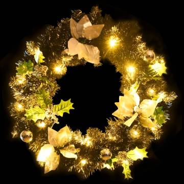 LED Christmas Wreath 60 cm Black PVC - Perfect Holiday Decor