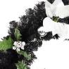 LED Christmas Wreath 60 cm Black PVC - Perfect Holiday Decor