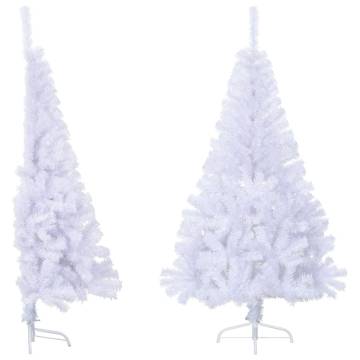 Artificial Half Christmas Tree 120 cm - White PVC | HipoMarket