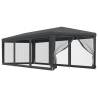 Party Tent with 8 Mesh Sidewalls - Anthracite 3x9 m