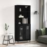  Highboard Black 69.5x34x180 cm Engineered Wood Colour black Quantity in Package 1 Model 2 glass doors 