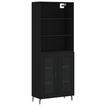 Stylish Highboard in Black - 69.5x34x180 cm | HipoMarket