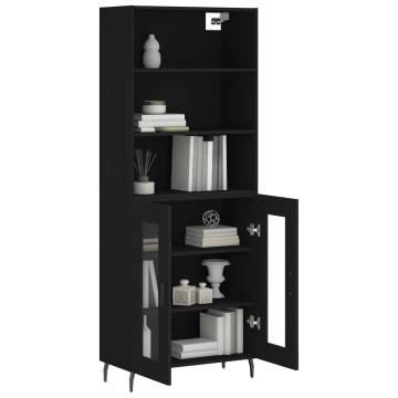 Stylish Highboard in Black - 69.5x34x180 cm | HipoMarket