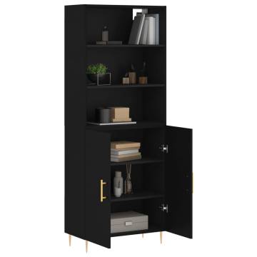 Stylish Highboard Black | 69.5x34x180 cm Engineered Wood