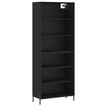 Stylish Highboard Black 69.5x32.5x180 cm | Durable Engineered Wood