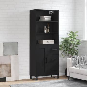 Stylish Highboard Black 69.5x34x180 cm | Hipomarket UK