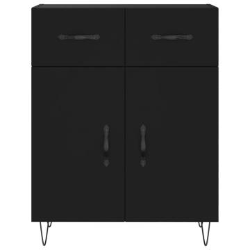 Elegant Highboard Black - 69.5x34x180 cm Engineered Wood