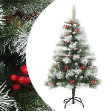 120 cm Artificial Hinged Christmas Tree with Cones & Berries