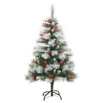 120 cm Artificial Hinged Christmas Tree with Cones & Berries