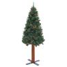 Slim Christmas Tree with Real Wood & Cones - 150 cm Green