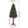 Slim Christmas Tree with Real Wood & Cones - 150 cm Green